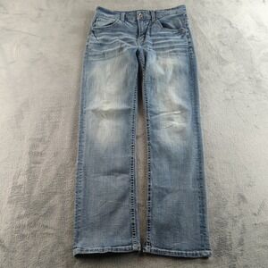 BKE Jake Jeans Mens 34x32 (Fits 32x31) Blue Light Wash Faded Regular Bootcut